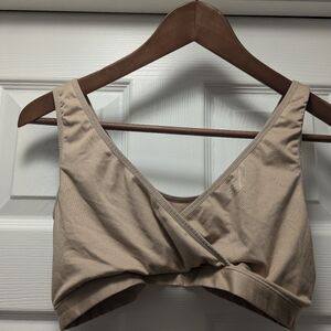 Sweet Treasure Maternity tan cross front nursing bra size Large